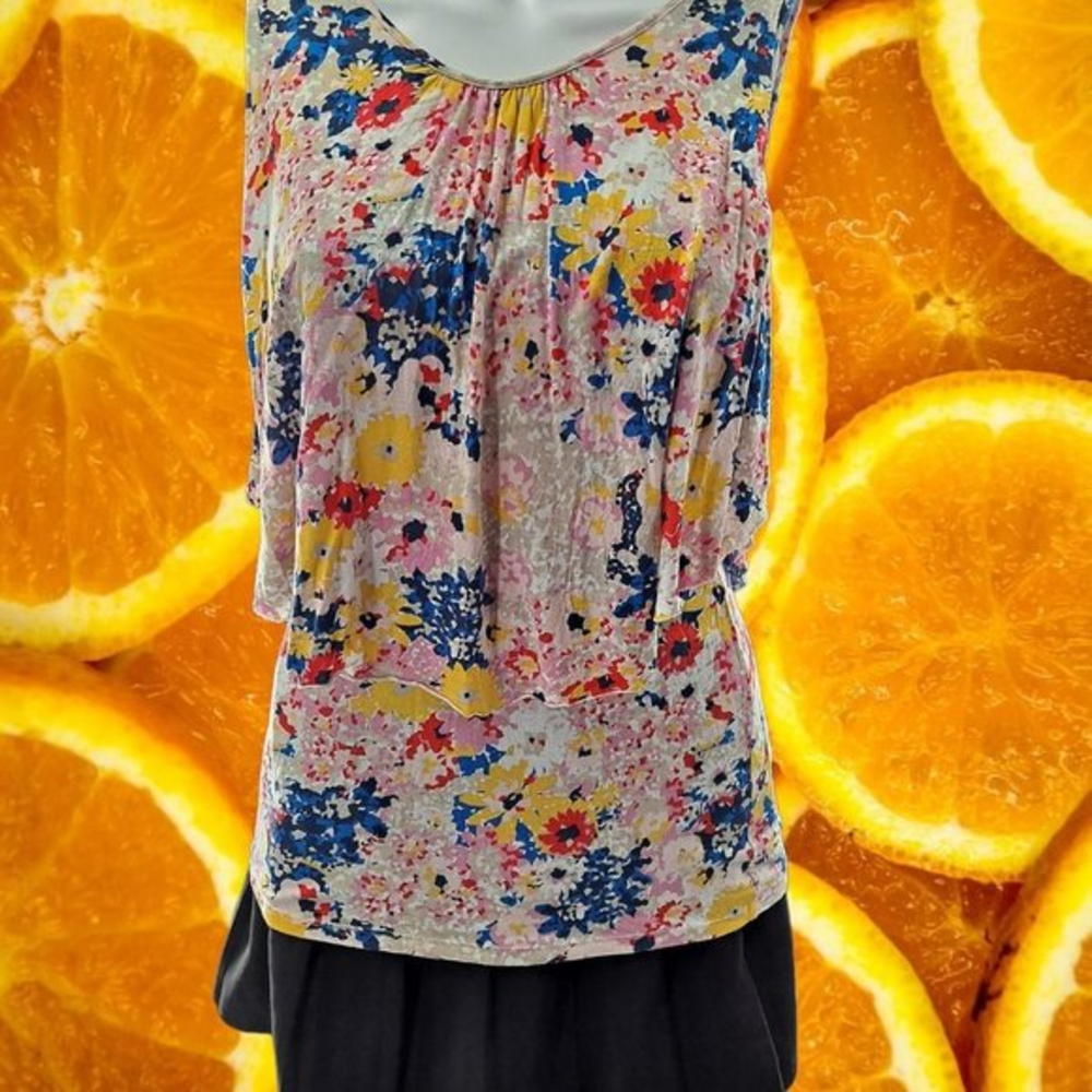 Frilly Colorful Sleeveless Shirt